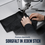 Herstellung schwarzer Inkontinenz-Boxershorts aus Premium-Baumwolle
